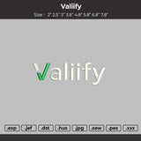 Valiify logo embroidery files
