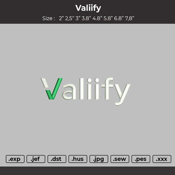 Valiify logo embroidery files