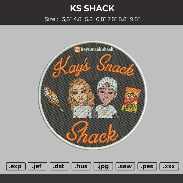 KS SHACK Embroidery File 6 sizes