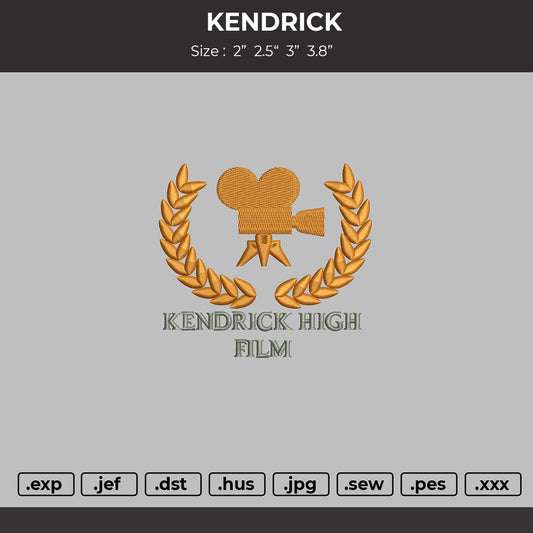 KENDRICK Embroidery File 4 sizes