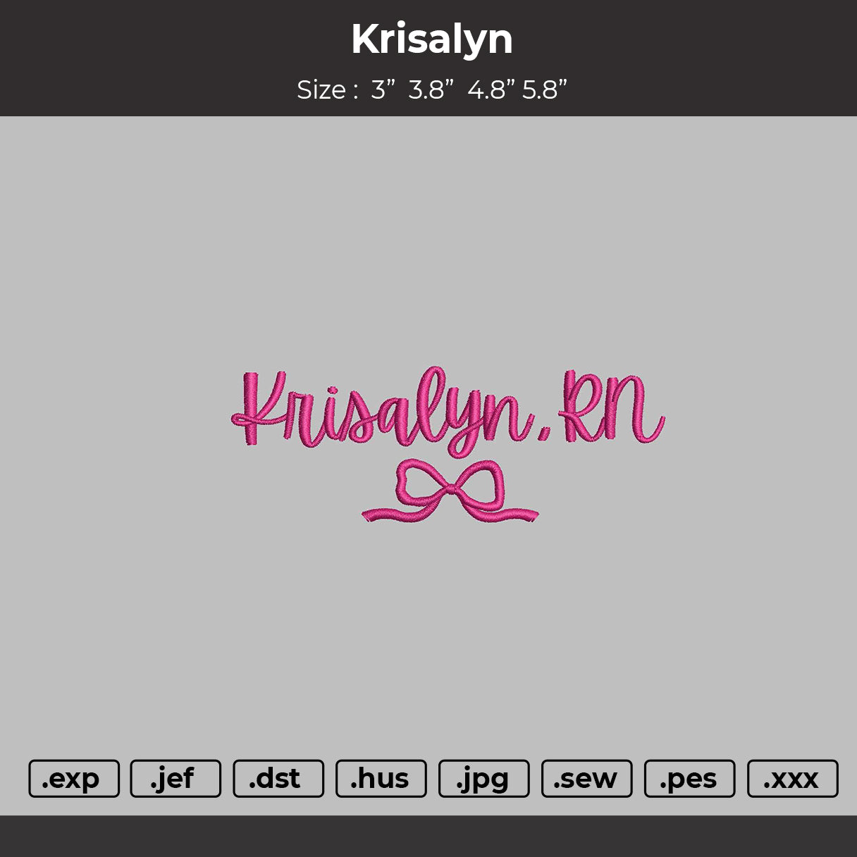 Krisalyn Embroidery Design File
