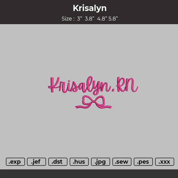 Krisalyn Embroidery Design File