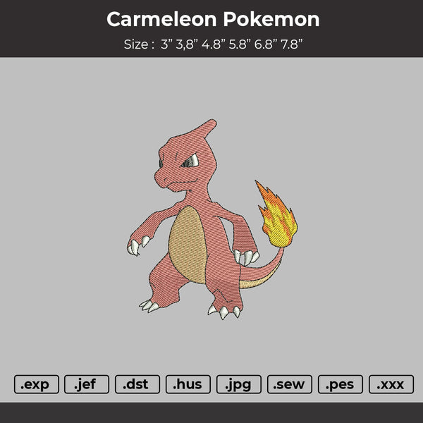 Carmeleon Pokemon Embroidery File