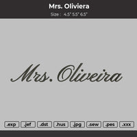 Mrs Oliviera Embroidery File