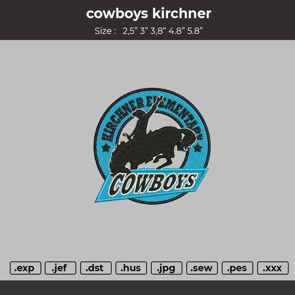 cowboys kirchner Embroidery File 6 sizes