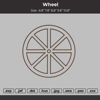Wheel Embroidery File 5 sizes