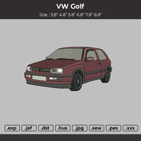 VW Golf MK3 Embroidery File