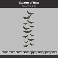 Swarm of bats Embroidery File