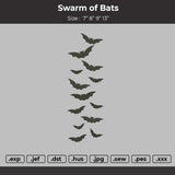 Swarm of bats Embroidery File