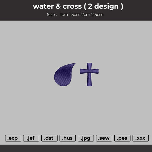 Cross and water Embroidery File