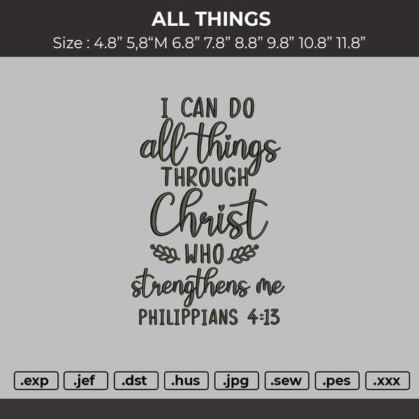 All Things Typography Embroidery File