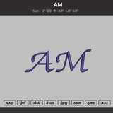AM text Embroidery File