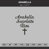Arabelatext Embroidery File 6 sizes