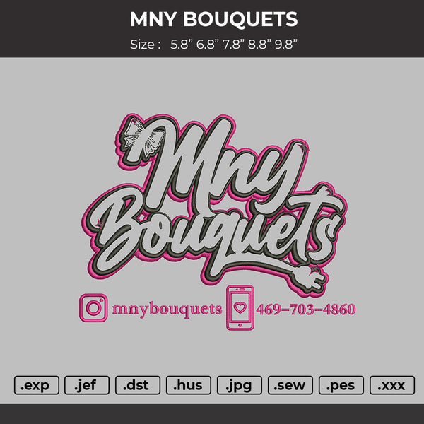 Mnytext Applique Embroidery File 6 sizes