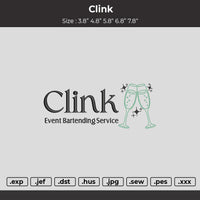 Clink Embroidery File 6 sizes