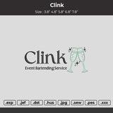 Clink Embroidery File 6 sizes
