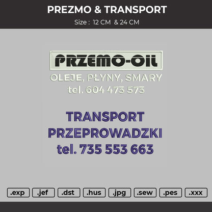 Prezmo &  Transport Embroidery File