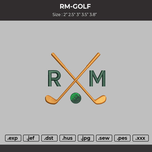 RM_GOLF  Embroidery File 4 sizes