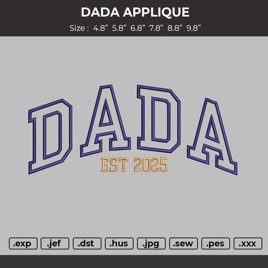 DADA 2025 App Embroidery File 6 sizes