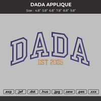 DADA 2025 App Embroidery File 6 sizes
