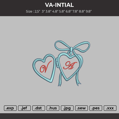 VA-INITIAL Embroidery File 6 sizes