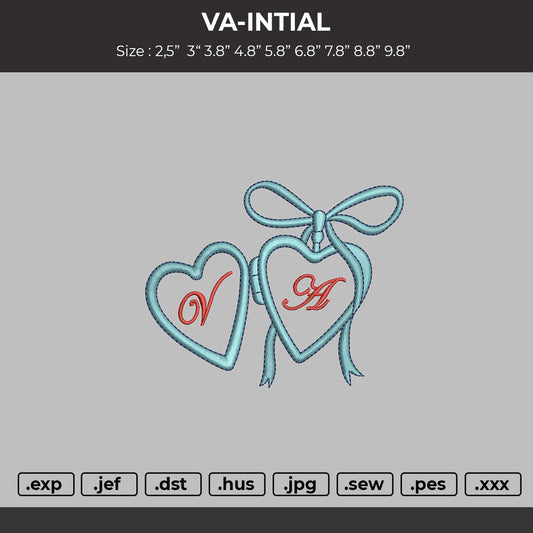 VA-INITIAL Embroidery File 6 sizes
