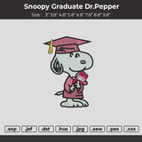 Snoopy Graduate Dr Pepper Embroidery File