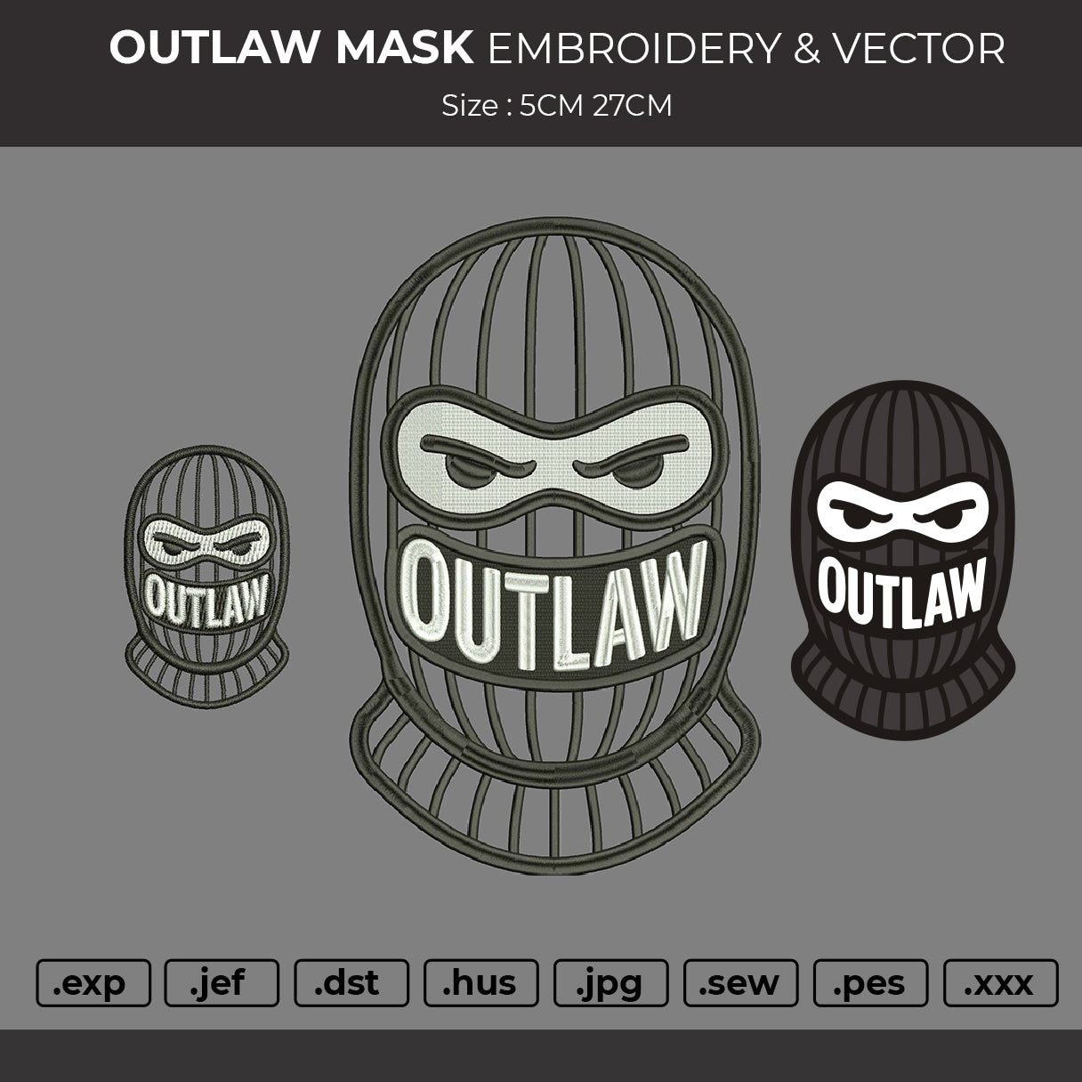 OUTLAW Embroidery & Vector File