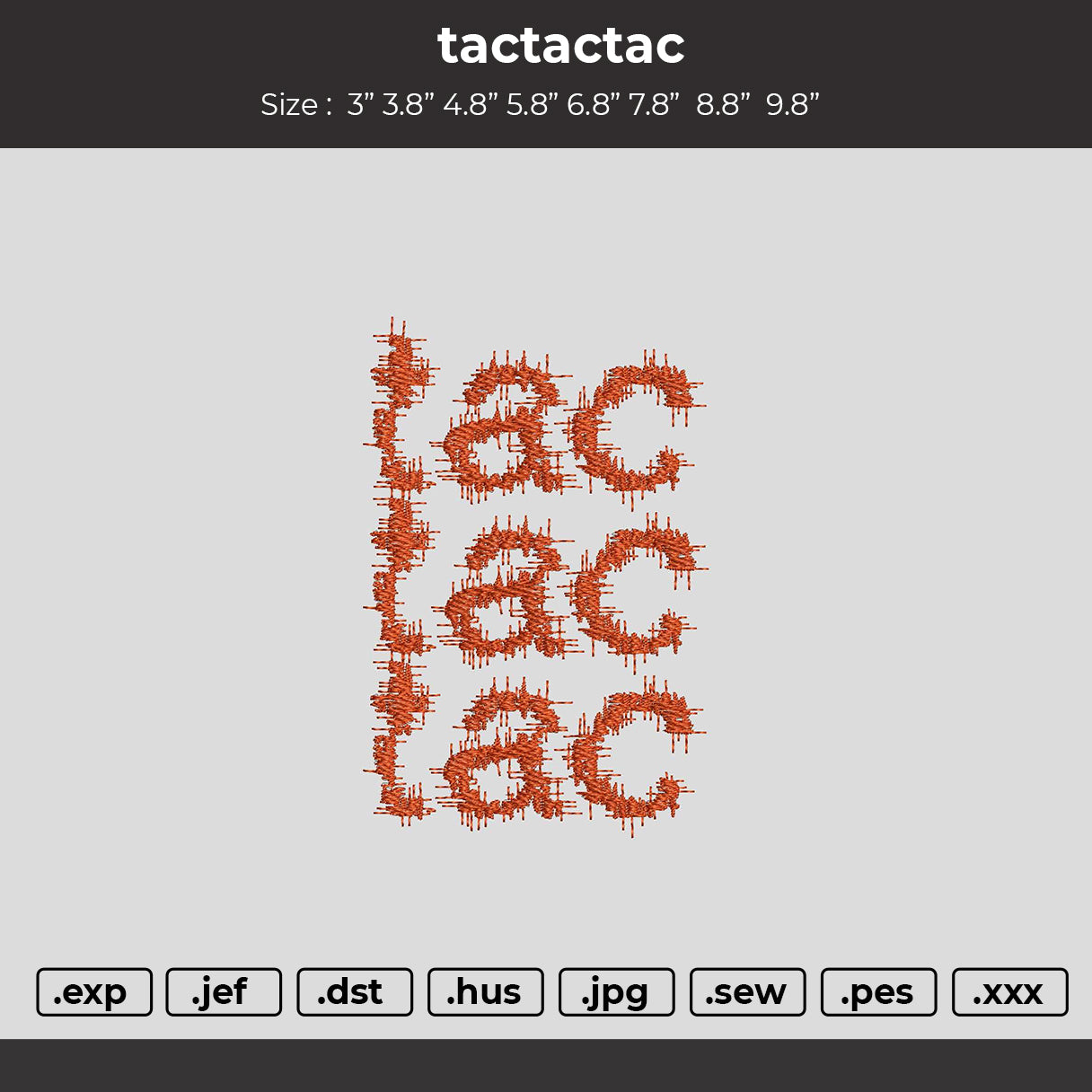tac tac tac Embroidery File