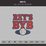 REY'S Embroidery File 6 sizes