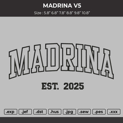 Mandrinatext V5 Embroidery File 6 sizes