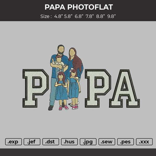 Papa Photo 2905A Embroidery File 6 sizes