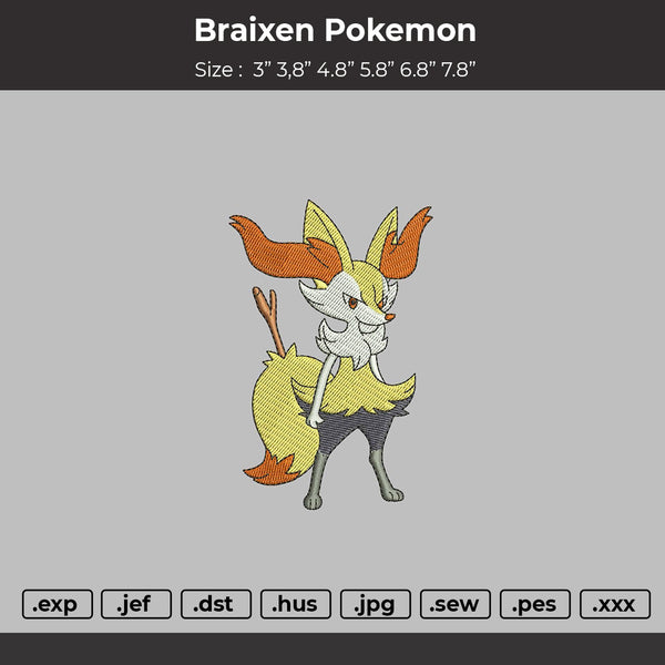 Braixen Pokemon Embroidery File