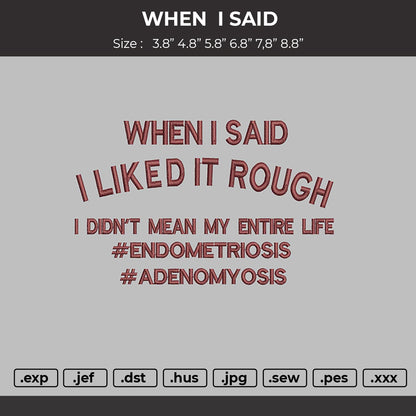 When I Said