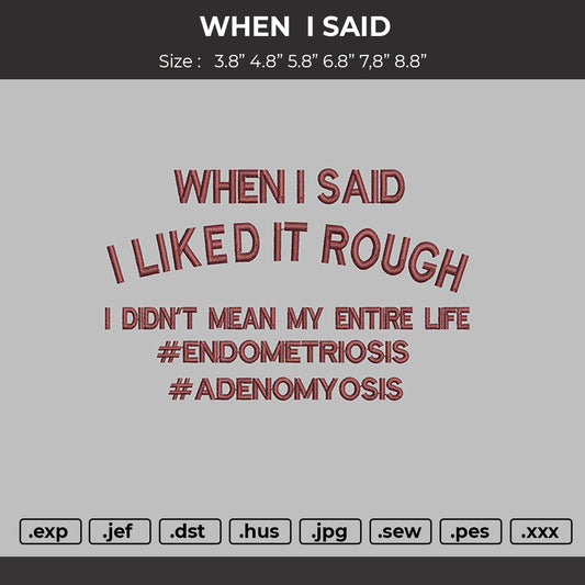When I Said
