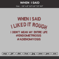 When I Said