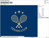 Tennis Club Embroidery File 4 size