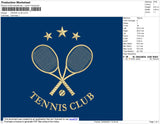 Tennis Club Embroidery File 4 size