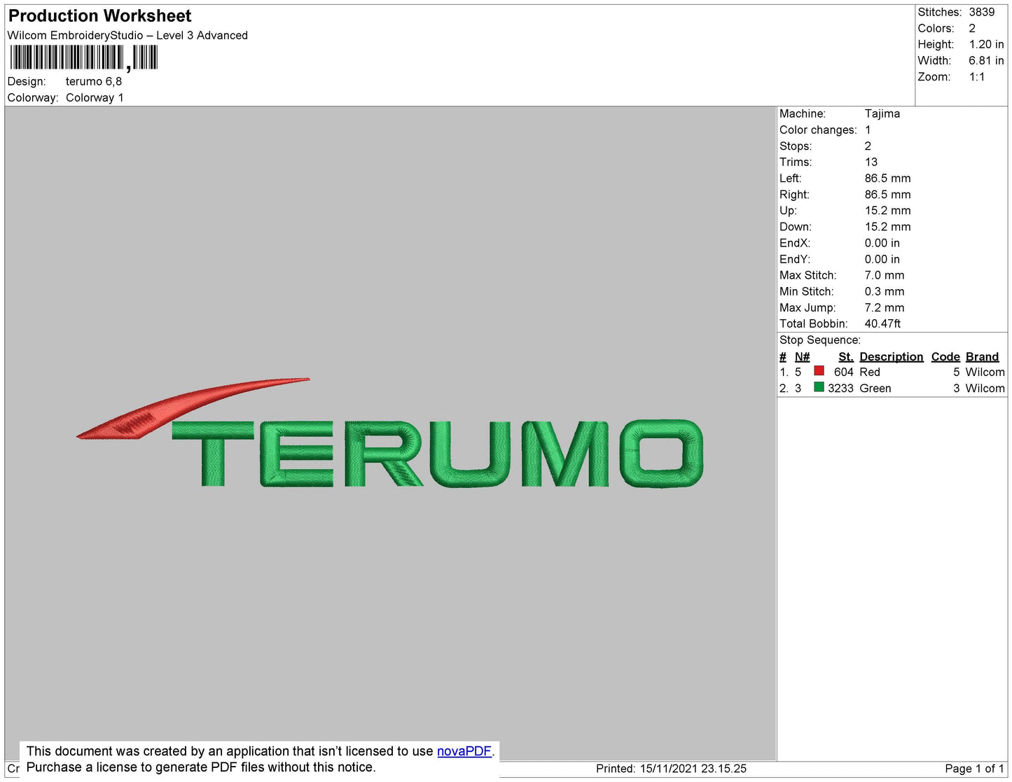 Terumo Embroidery Filer 4 size