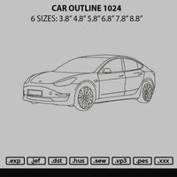 Car Outline 1024 Embroidery File 6 sizes