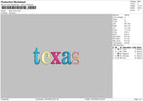 Texascolors Embroidery File 6 sizes