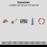 Texasicons Embroidery File 6 sizes