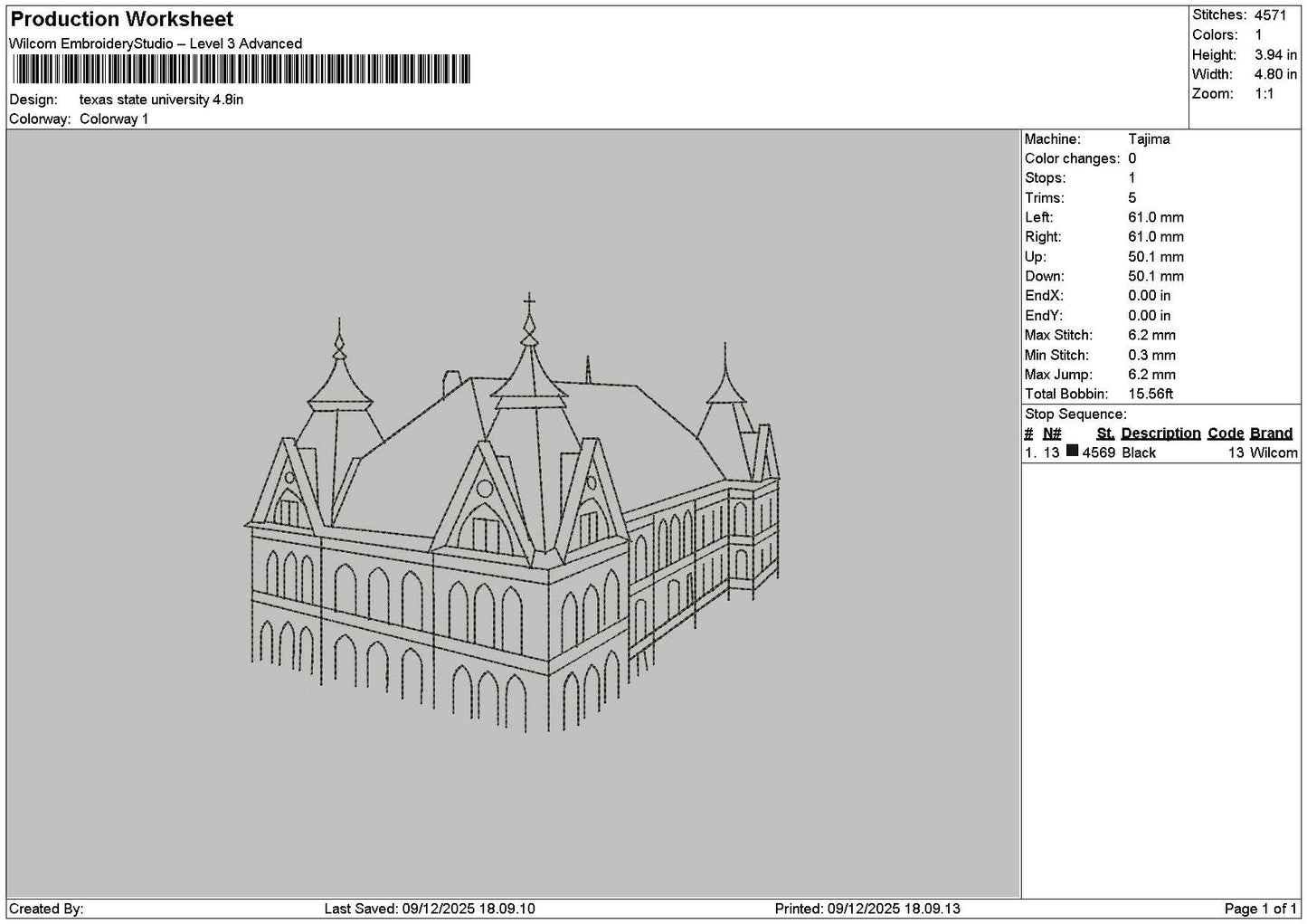 State Univ Embroidery File 6 sizes
