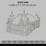 State Univ Embroidery File 6 sizes