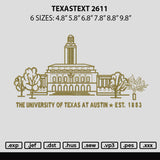 Texastext 2611 Embroidery File 6 sizes