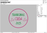 Thanksmas Embroidery File 6 sizes