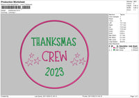 Thanksmas Embroidery File 6 sizes