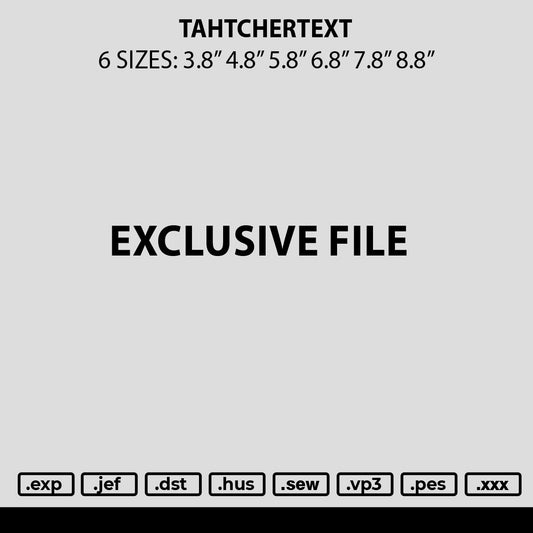 Thatchertext Embroidery File 6 sizes