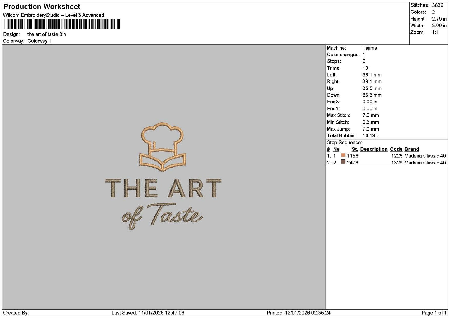 Tastetext Embroidery File 6 sizes