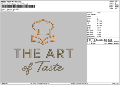 Tastetext Embroidery File 6 sizes